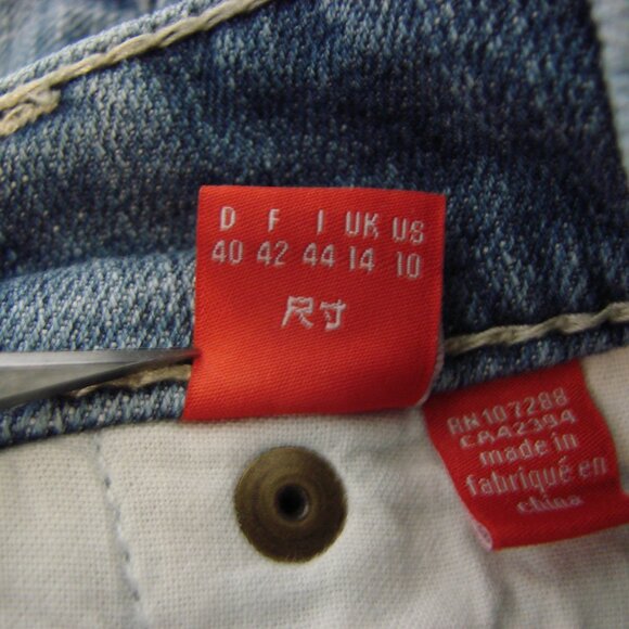 Vintage Esprit Denim Cropped Jeans Mid Rise Wide Leg Embroidered Studs Size 10 - Picture 3 of 15